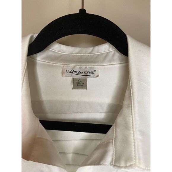 Size PL, Coldwater Creek, white button down blouse. Corset inspired detailing! - Picture 5 of 5
